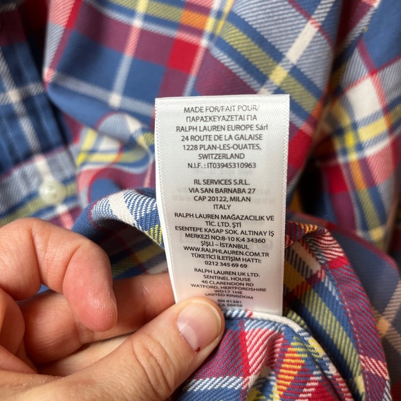 Polo Ralph Lauren Plaid Button-Down Shirt - Blue/Red NWT - Picture 6 of 13
